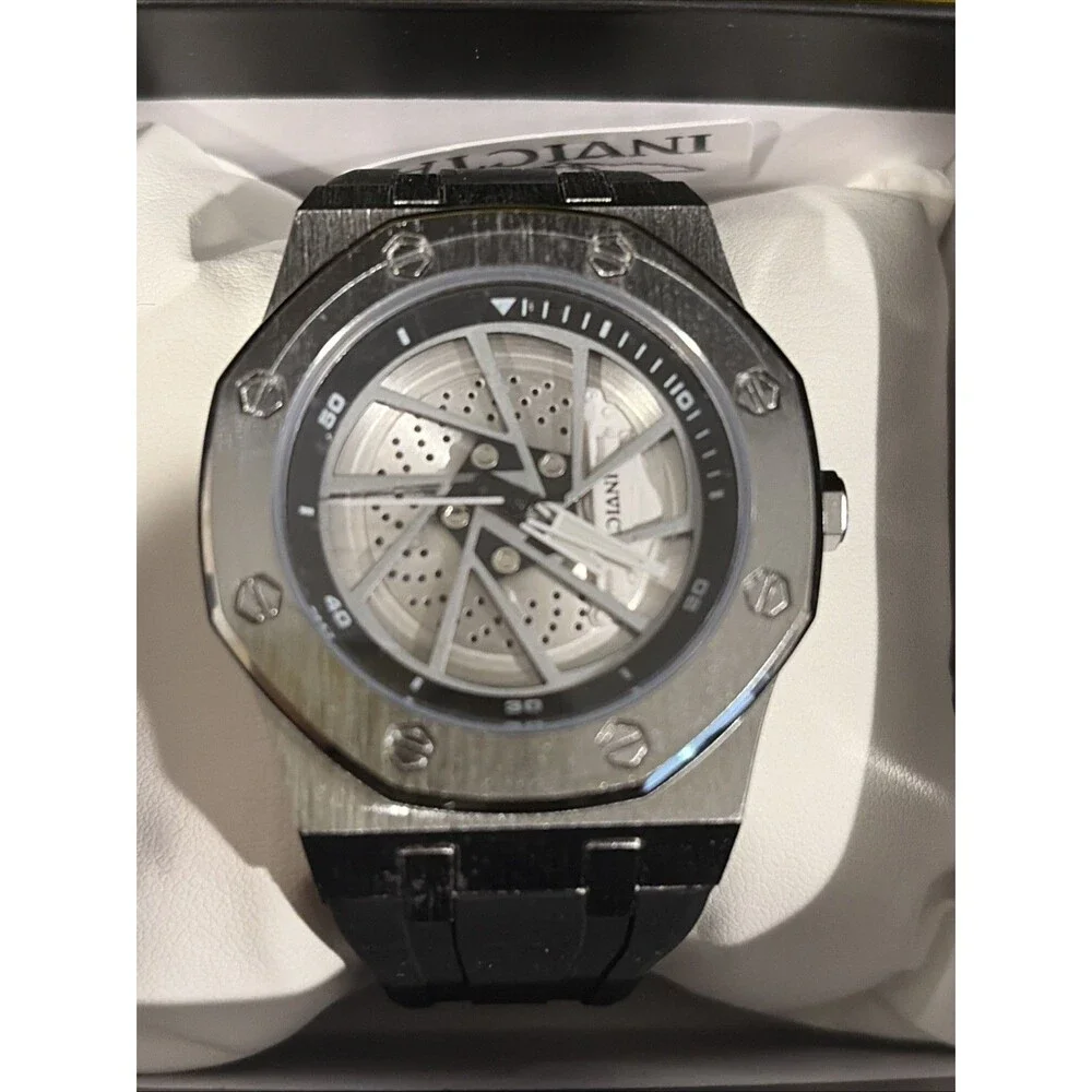 Invicta Speedway Rim 70038 Men’s Black Silicone Strap Quartz Watch New in Box